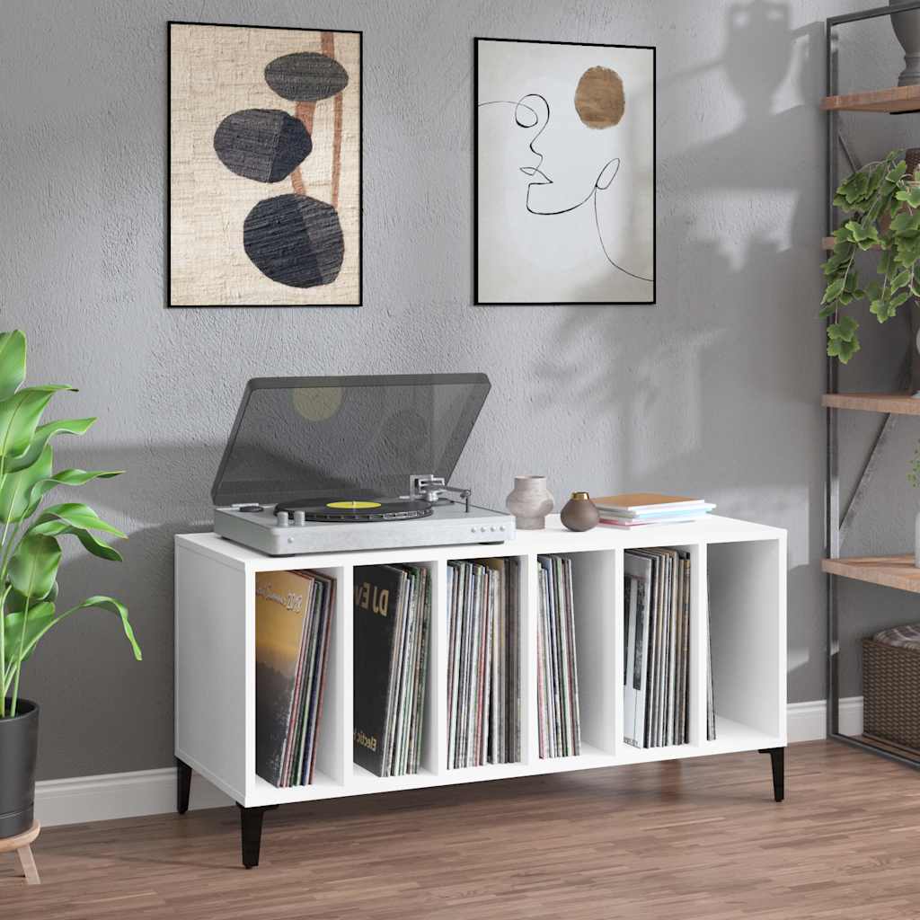 vinylskab 100x38x48 cm konstrueret træ hvid