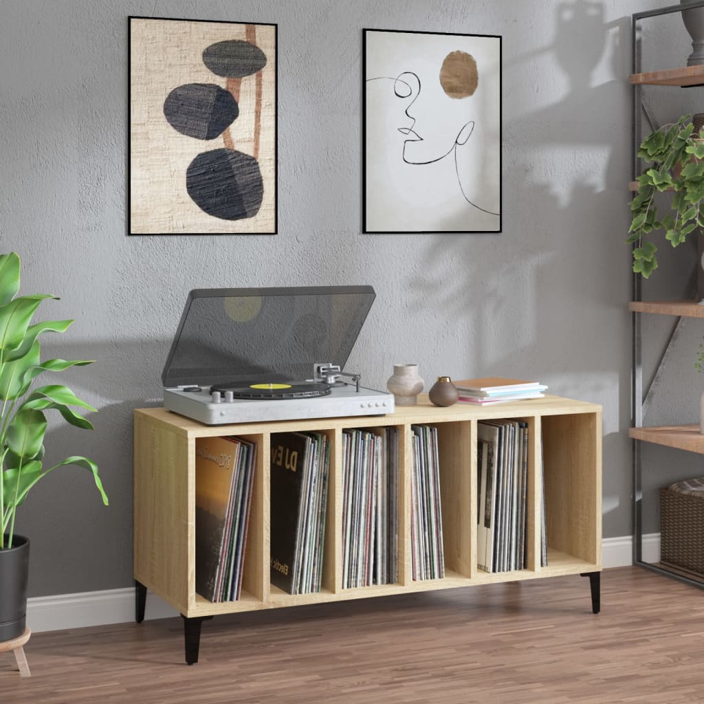 vinylskab 100x38x48 cm konstrueret træ sonoma-eg