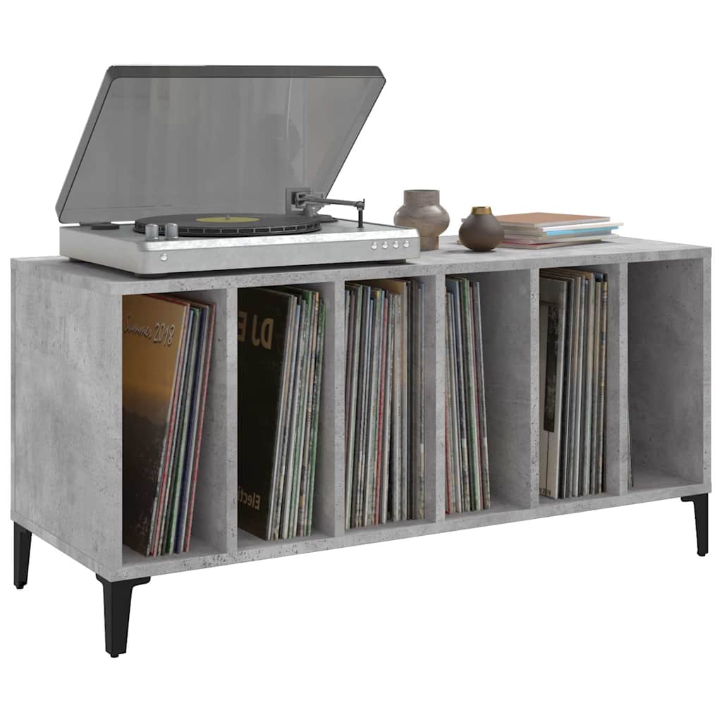 vinylskab 100x38x48 cm konstrueret træ betongrå