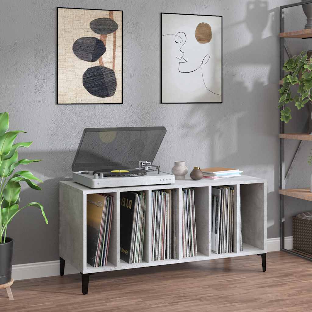 vinylskab 100x38x48 cm konstrueret træ betongrå