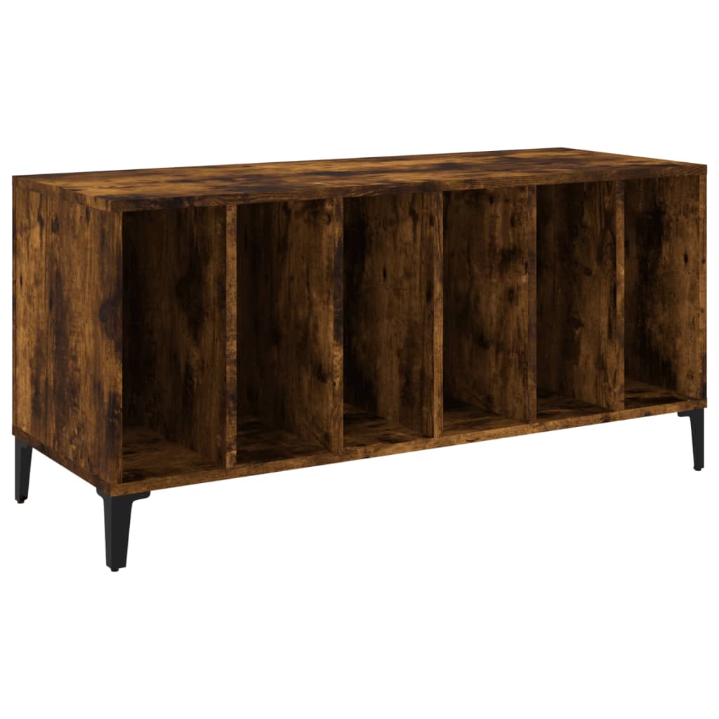 vinylskab 100x38x48 cm konstrueret træ røget egetræsfarve