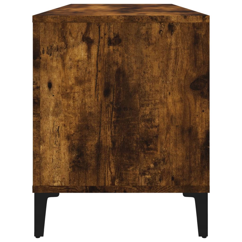 vinylskab 100x38x48 cm konstrueret træ røget egetræsfarve