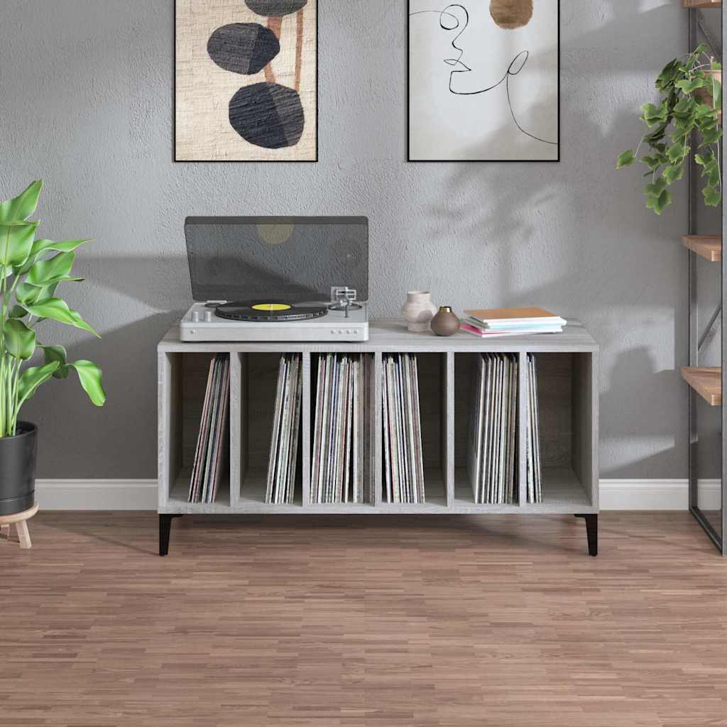 vinylskab 100x38x48 cm konstrueret træ grå sonoma-eg