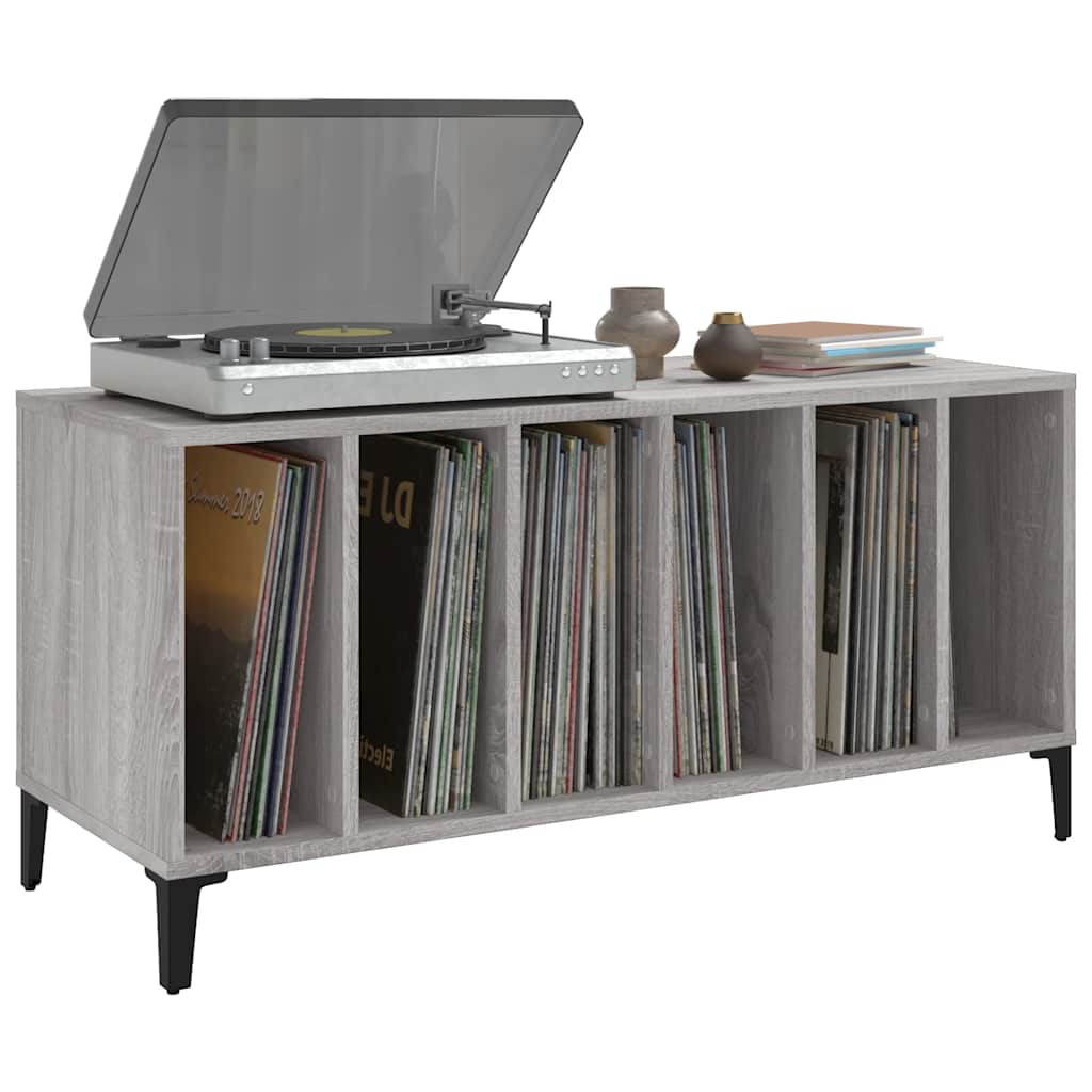 vinylskab 100x38x48 cm konstrueret træ grå sonoma-eg