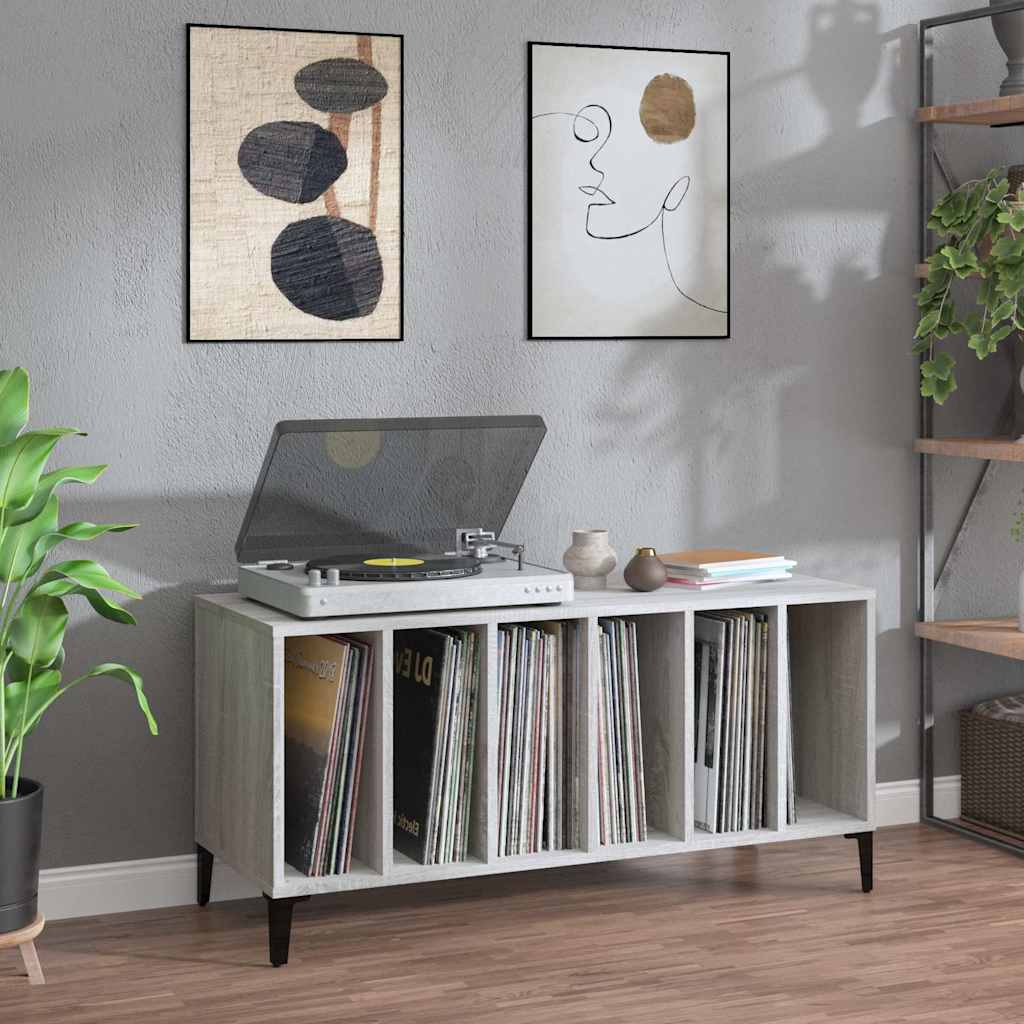 vinylskab 100x38x48 cm konstrueret træ grå sonoma-eg