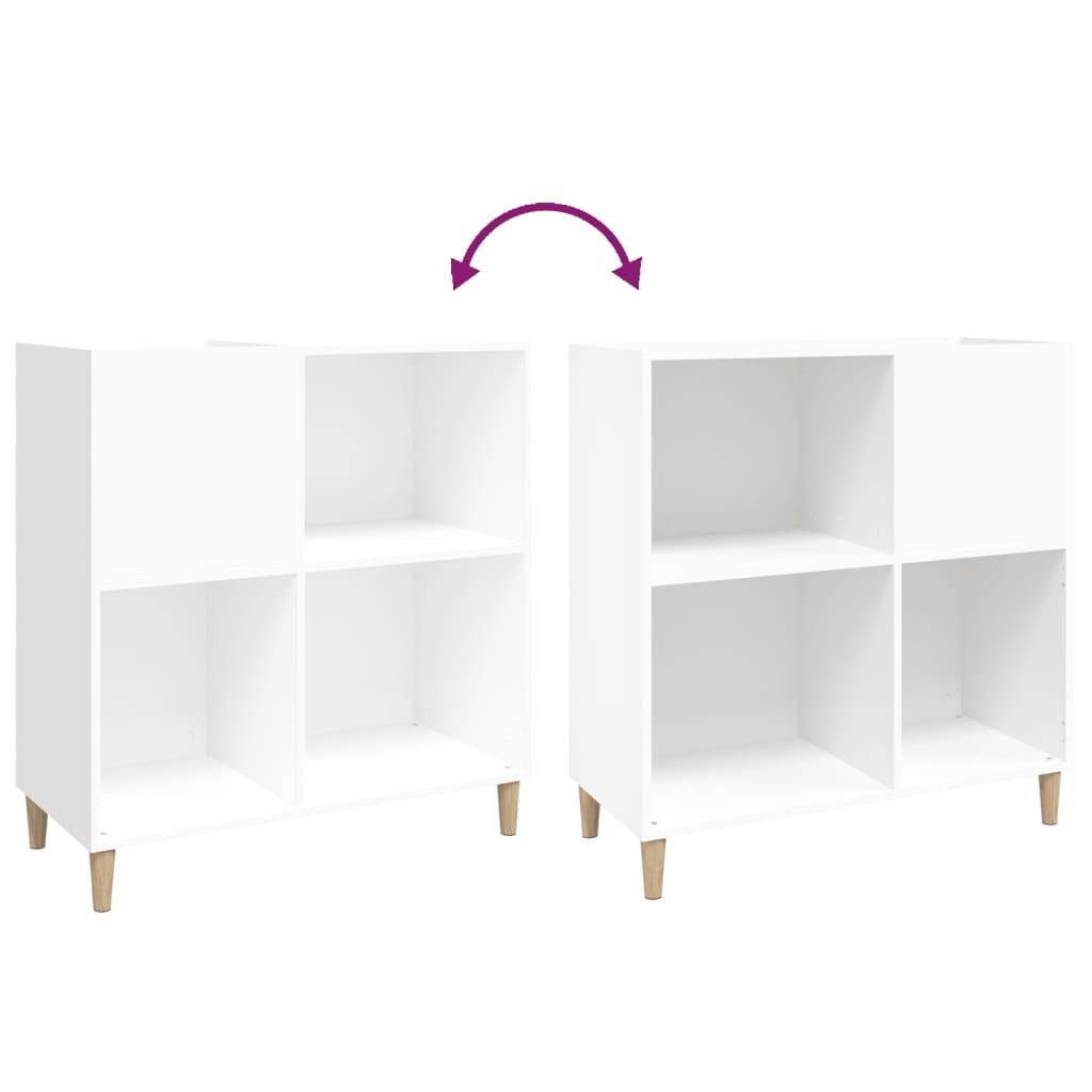 vinylskab 84,5x38x89 cm konstrueret træ hvid