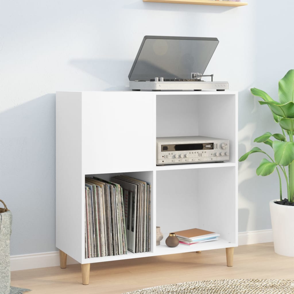 vinylskab 84,5x38x89 cm konstrueret træ hvid