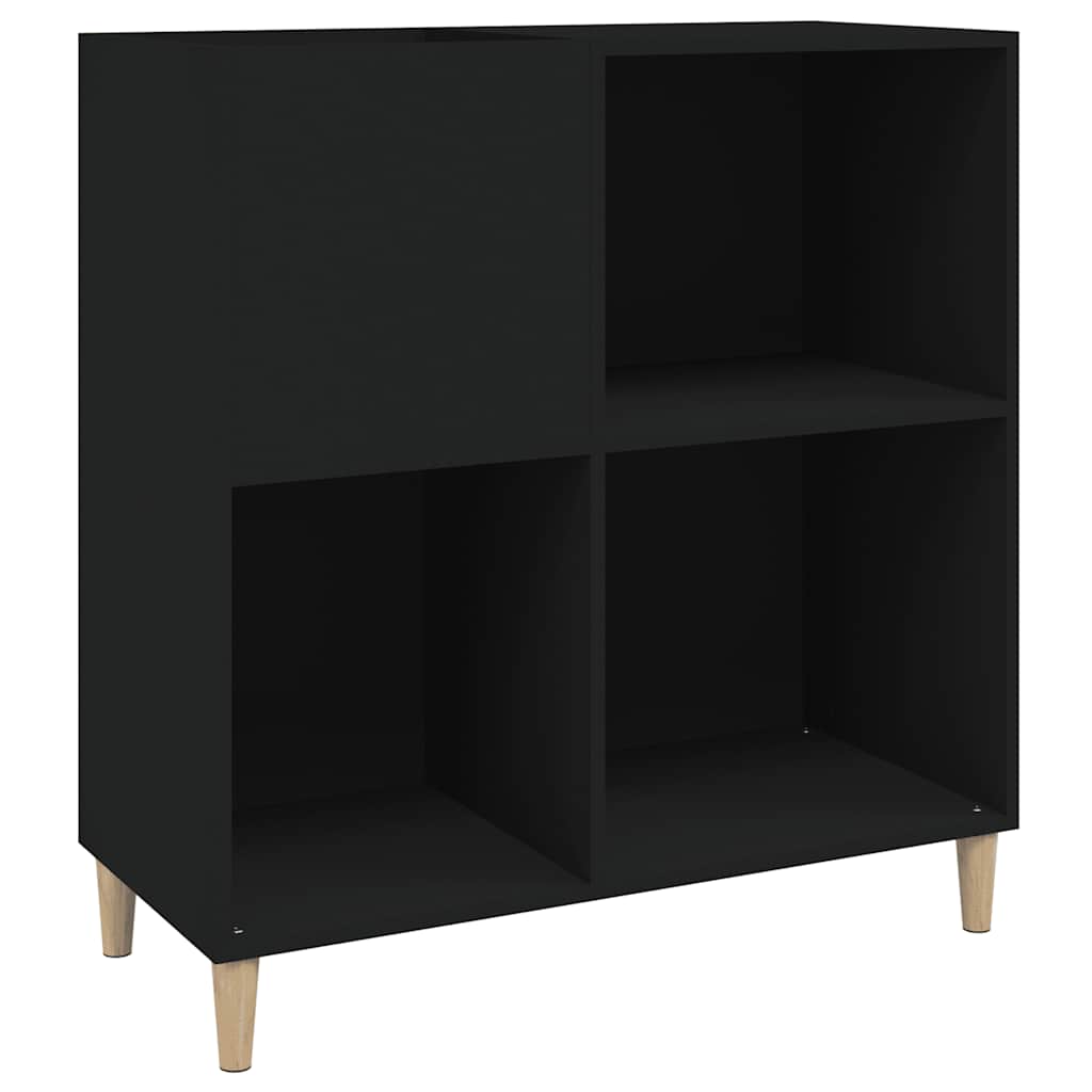 vinylskab 84,5x38x89 cm konstrueret træ sort