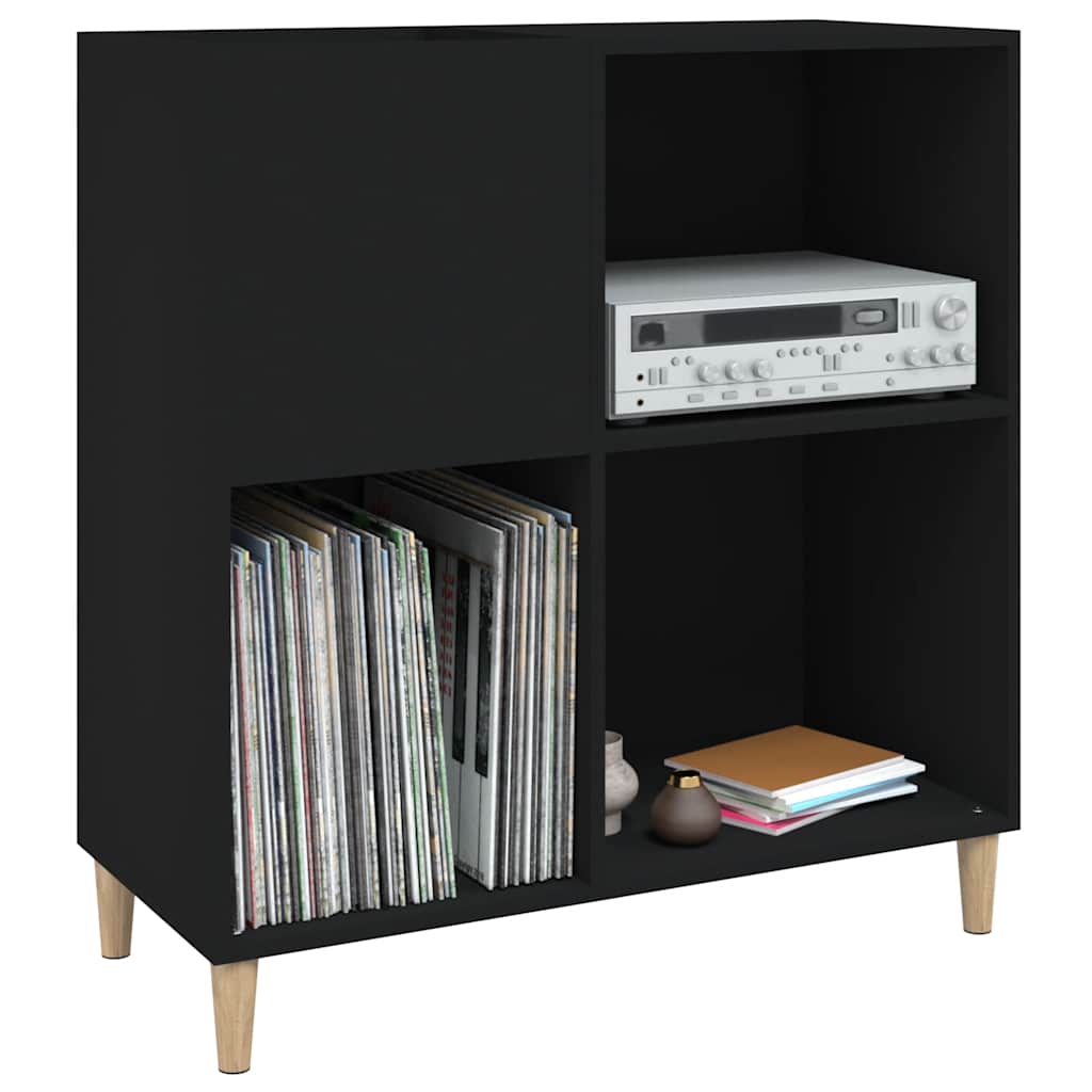 vinylskab 84,5x38x89 cm konstrueret træ sort