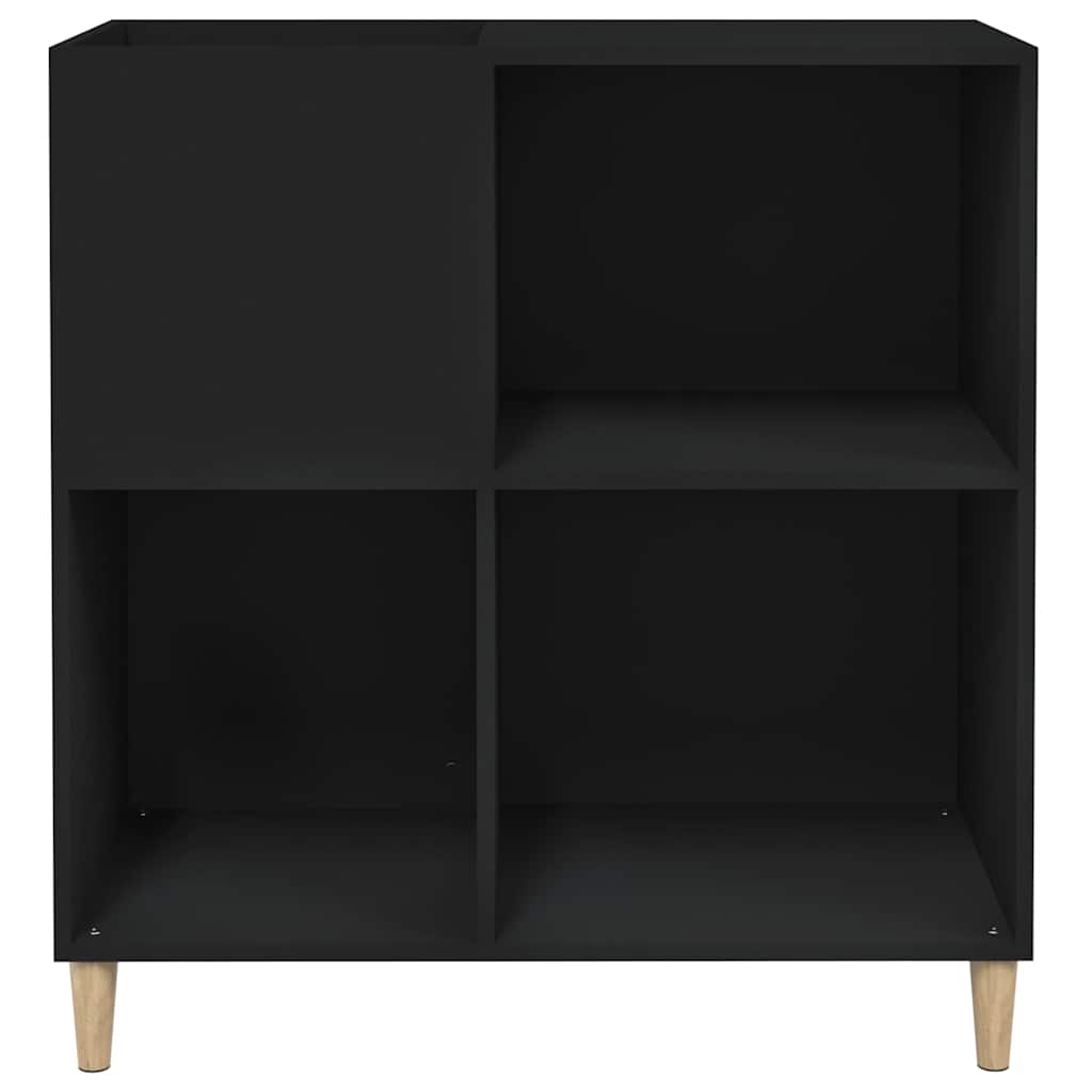 vinylskab 84,5x38x89 cm konstrueret træ sort