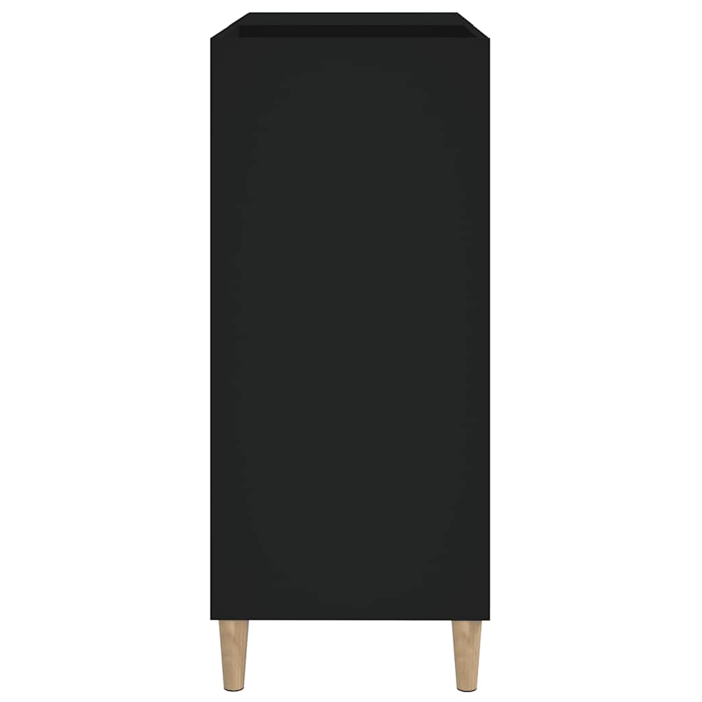 vinylskab 84,5x38x89 cm konstrueret træ sort