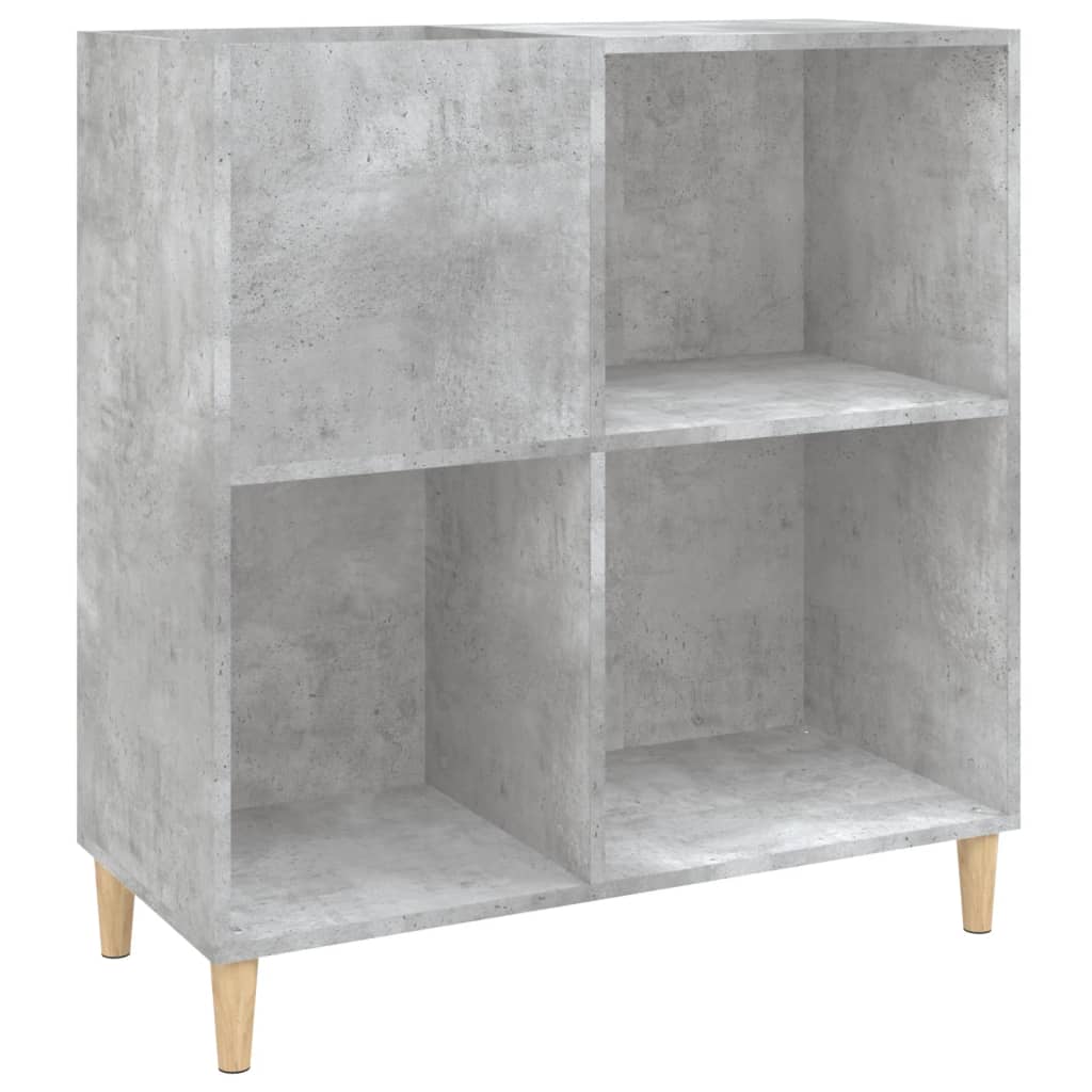 vinylskab 84,5x38x89 cm konstrueret træ betongrå