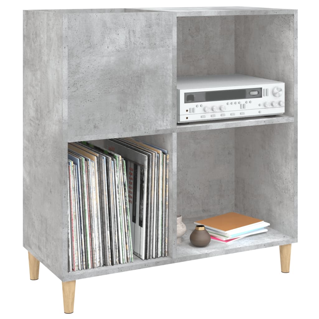 vinylskab 84,5x38x89 cm konstrueret træ betongrå