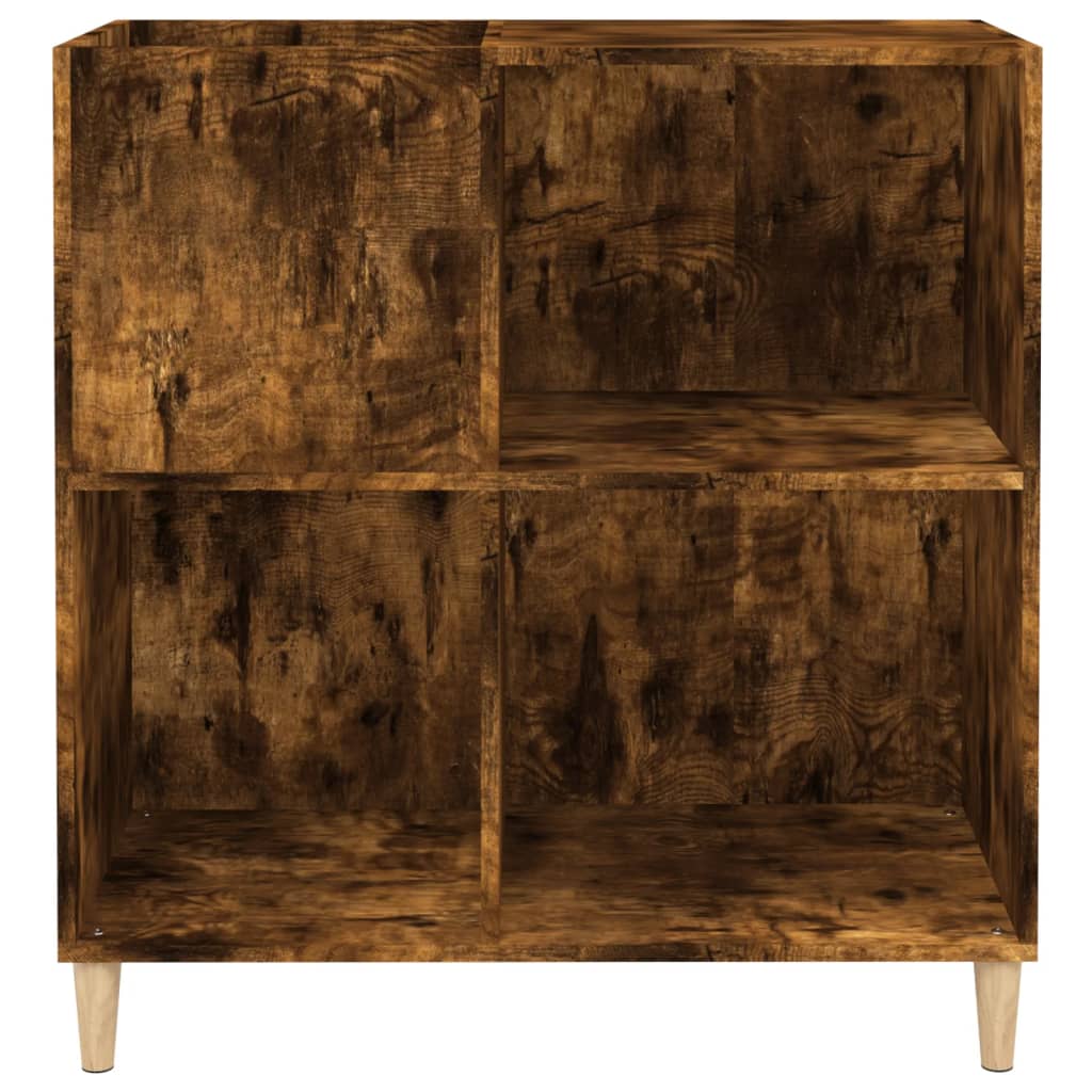 vinylskab 84,5x38x89 cm konstrueret træ røget egetræsfarve