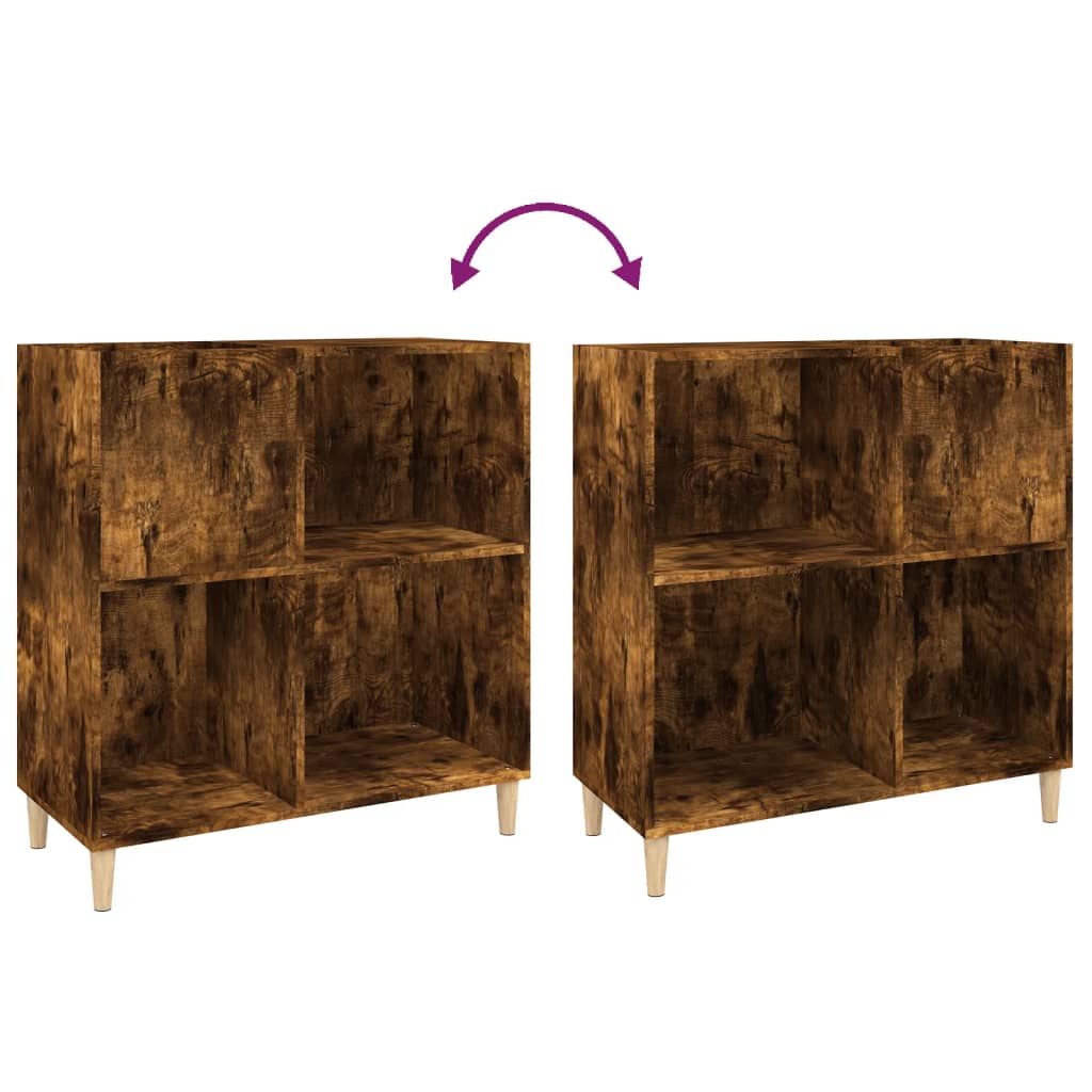 vinylskab 84,5x38x89 cm konstrueret træ røget egetræsfarve