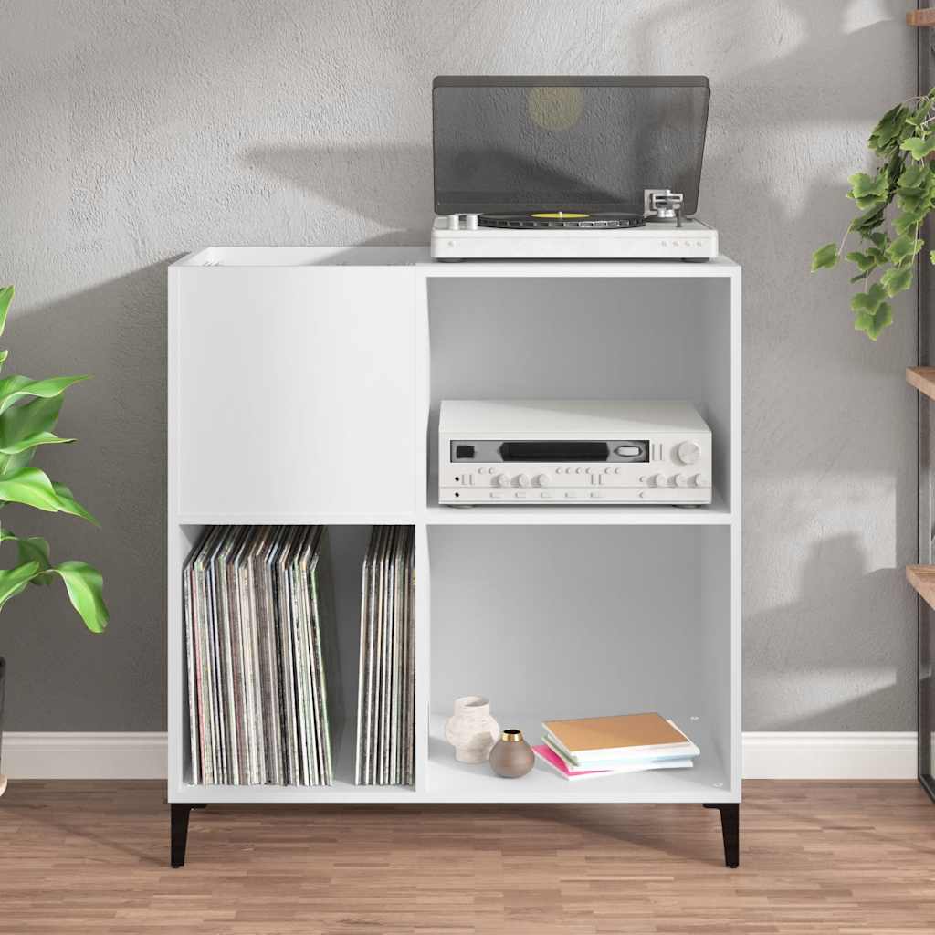 vinylskab 84,5x38x89 cm konstrueret træ hvid