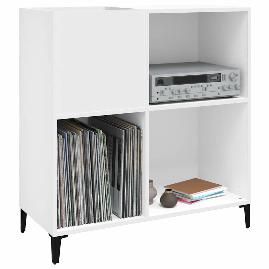 vinylskab 84,5x38x89 cm konstrueret træ hvid