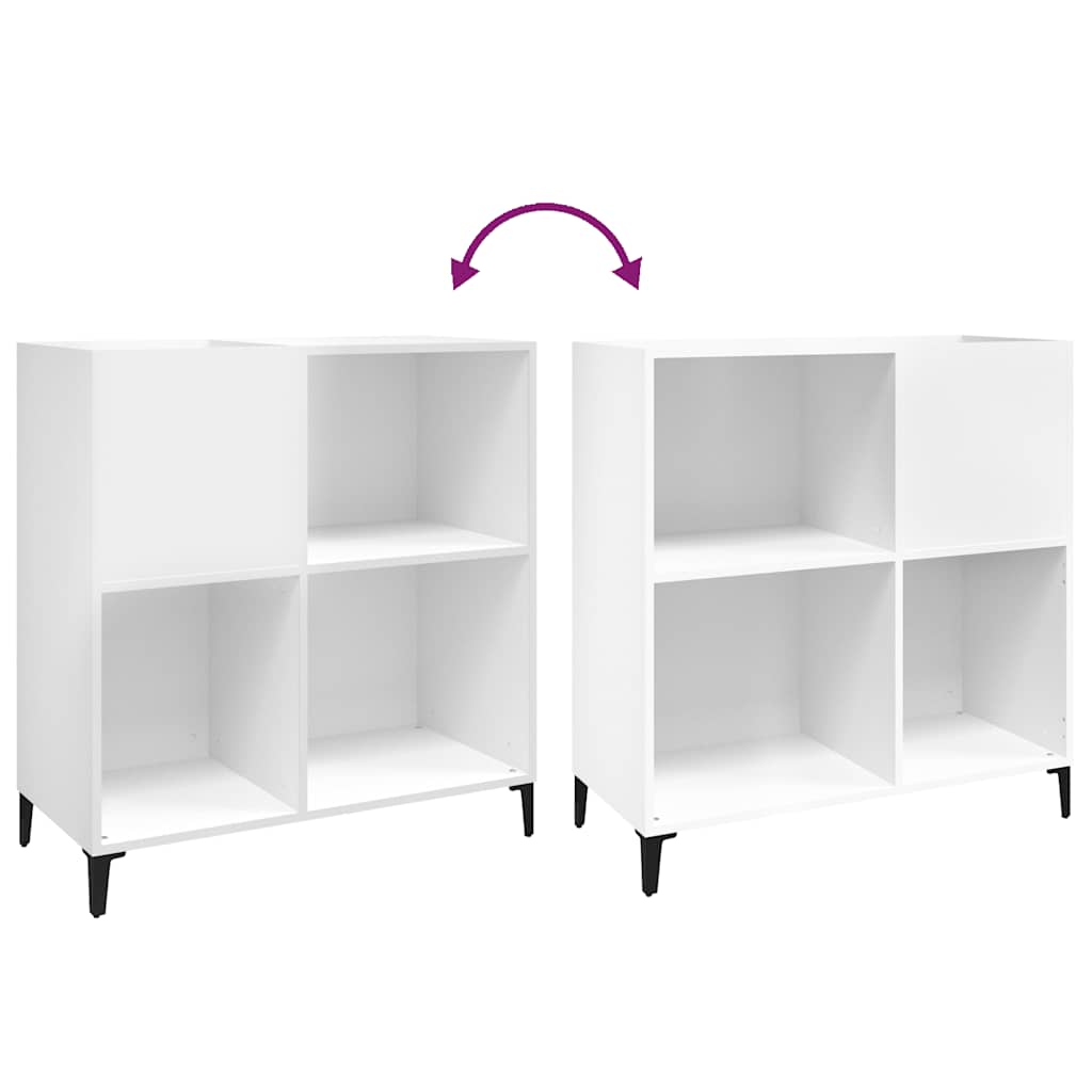 vinylskab 84,5x38x89 cm konstrueret træ hvid