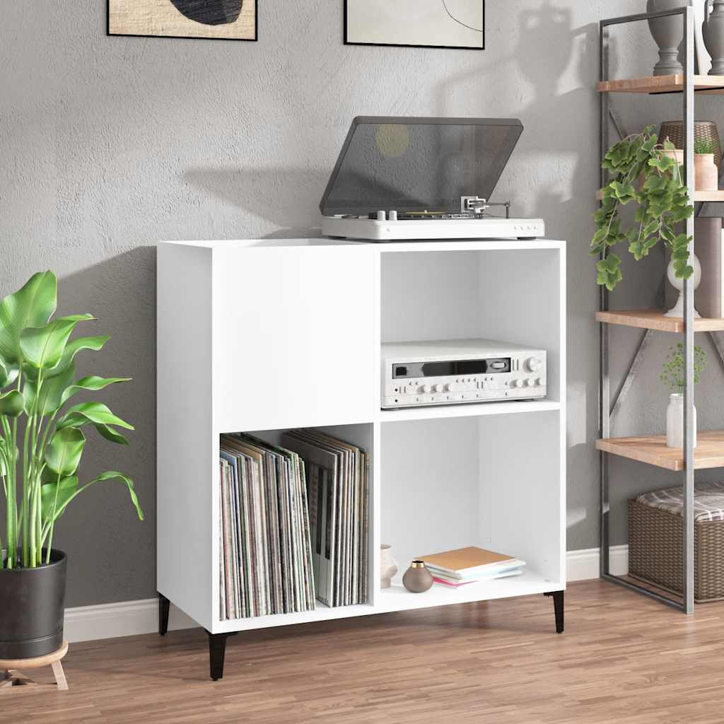 vinylskab 84,5x38x89 cm konstrueret træ hvid