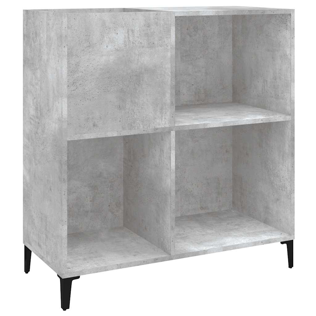 vinylskab 84,5x38x89 cm konstrueret træ betongrå
