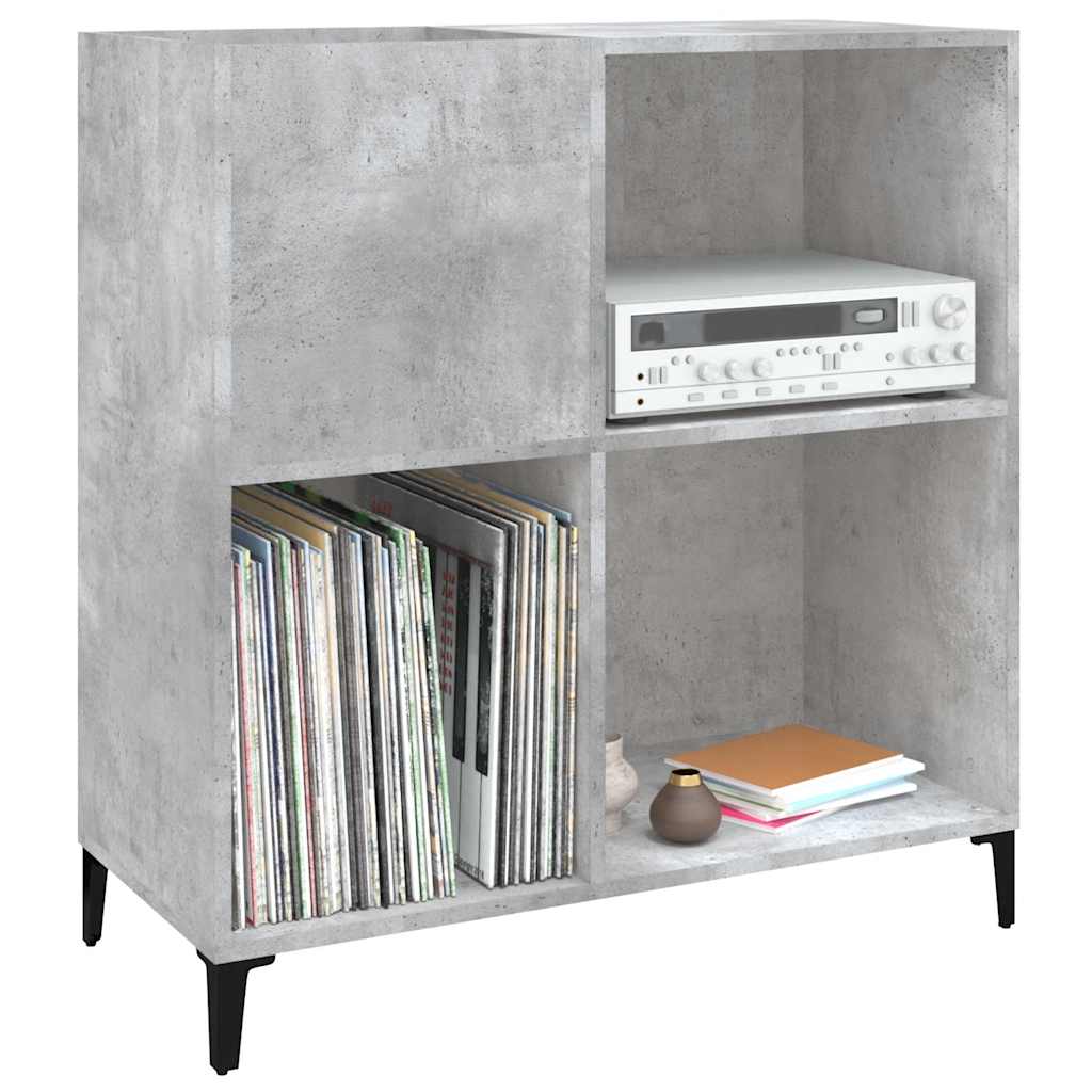 vinylskab 84,5x38x89 cm konstrueret træ betongrå