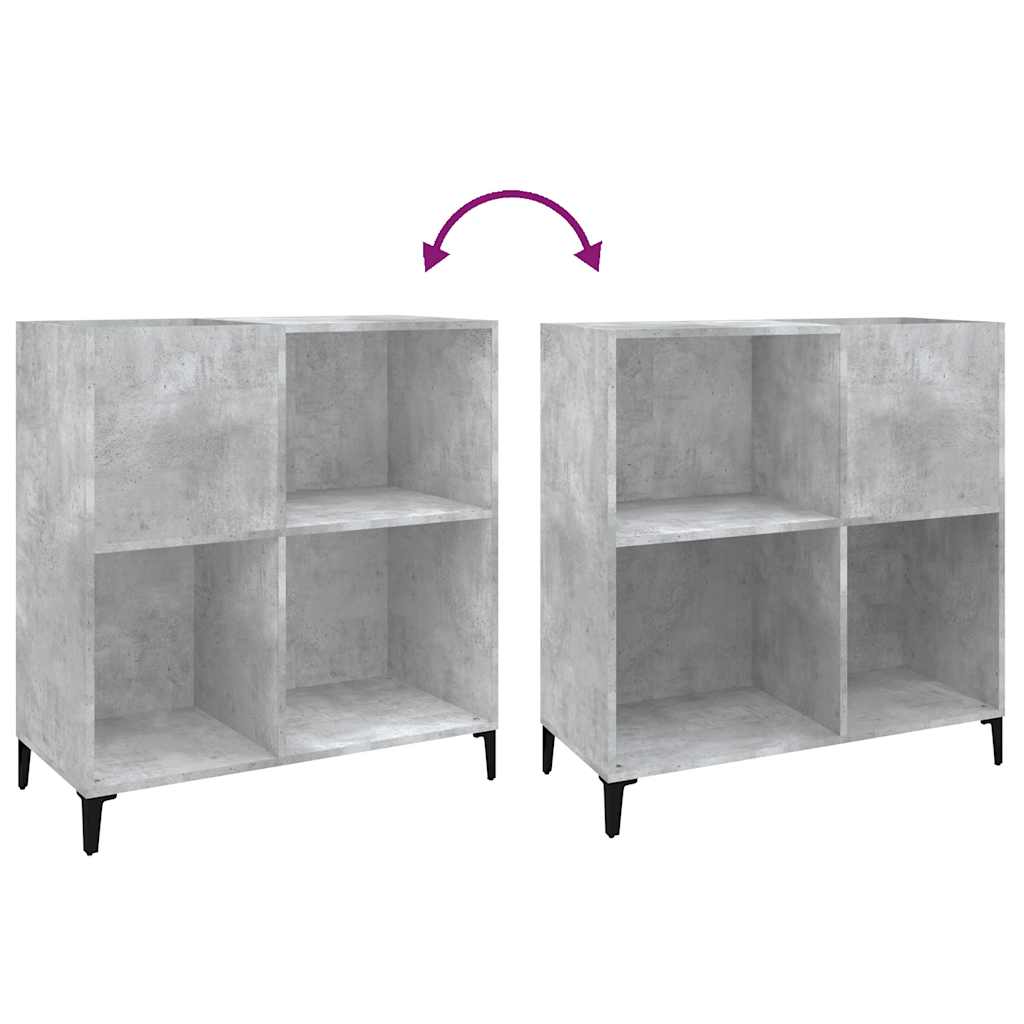 vinylskab 84,5x38x89 cm konstrueret træ betongrå