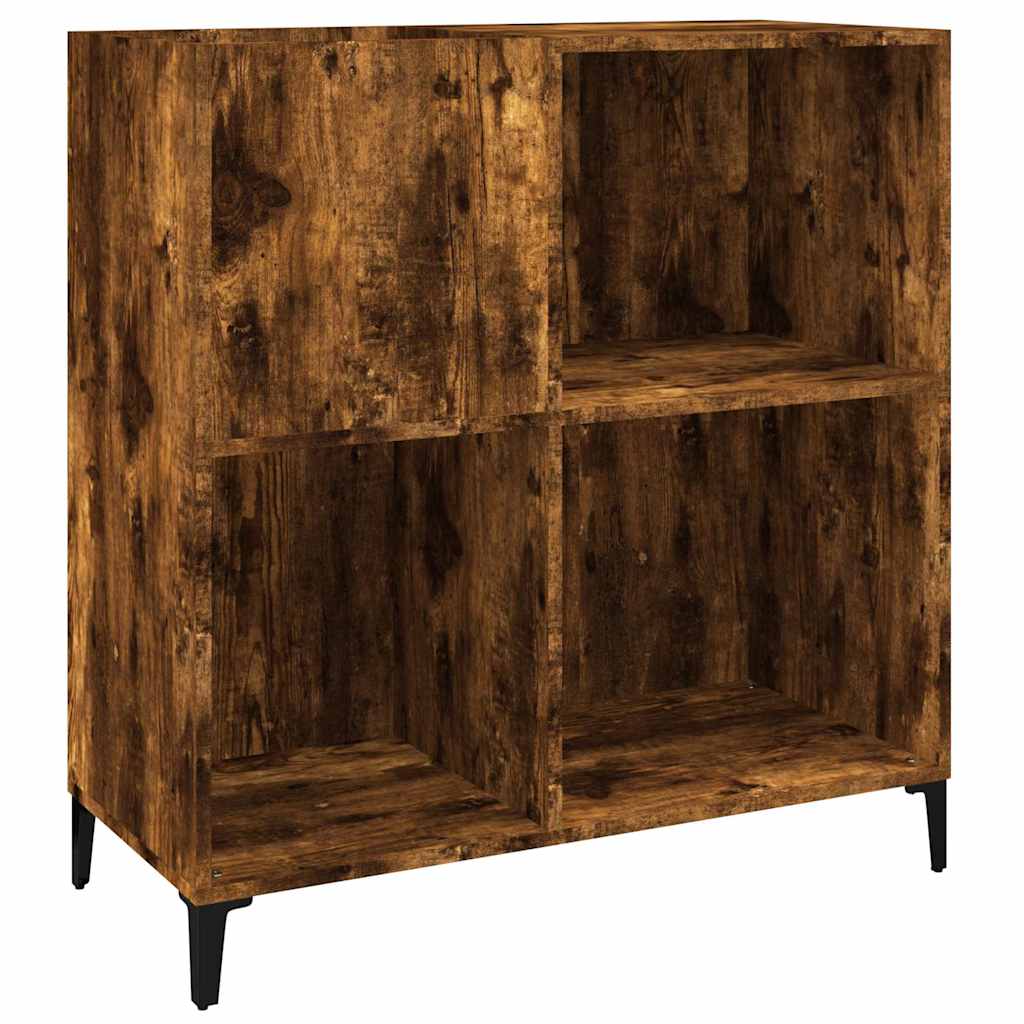 vinylskab 84,5x38x89 cm konstrueret træ røget egetræsfarve