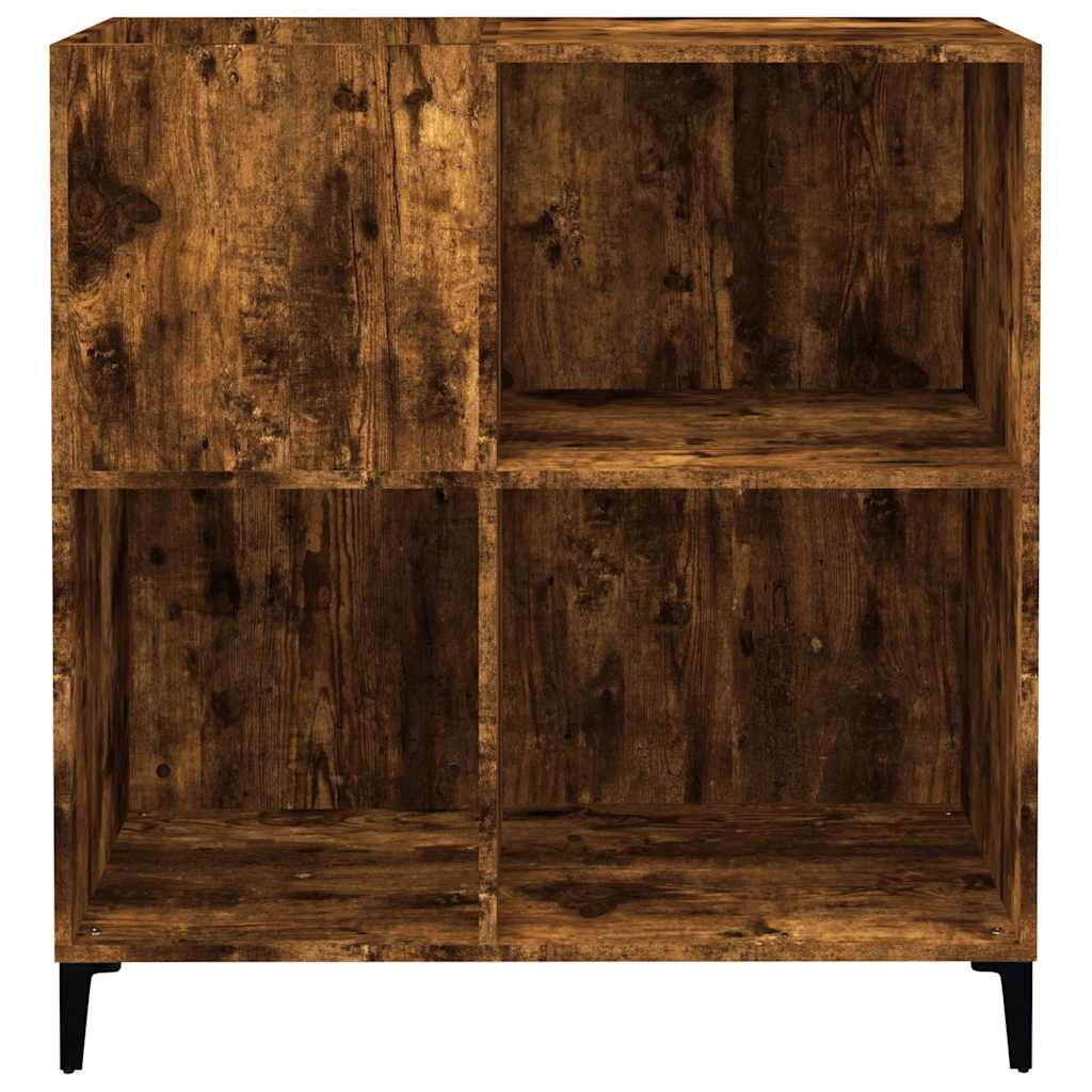 vinylskab 84,5x38x89 cm konstrueret træ røget egetræsfarve