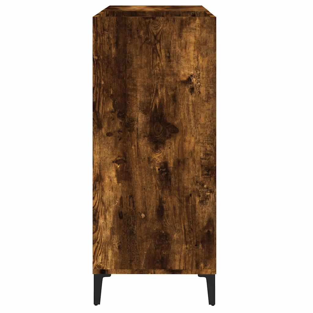 vinylskab 84,5x38x89 cm konstrueret træ røget egetræsfarve