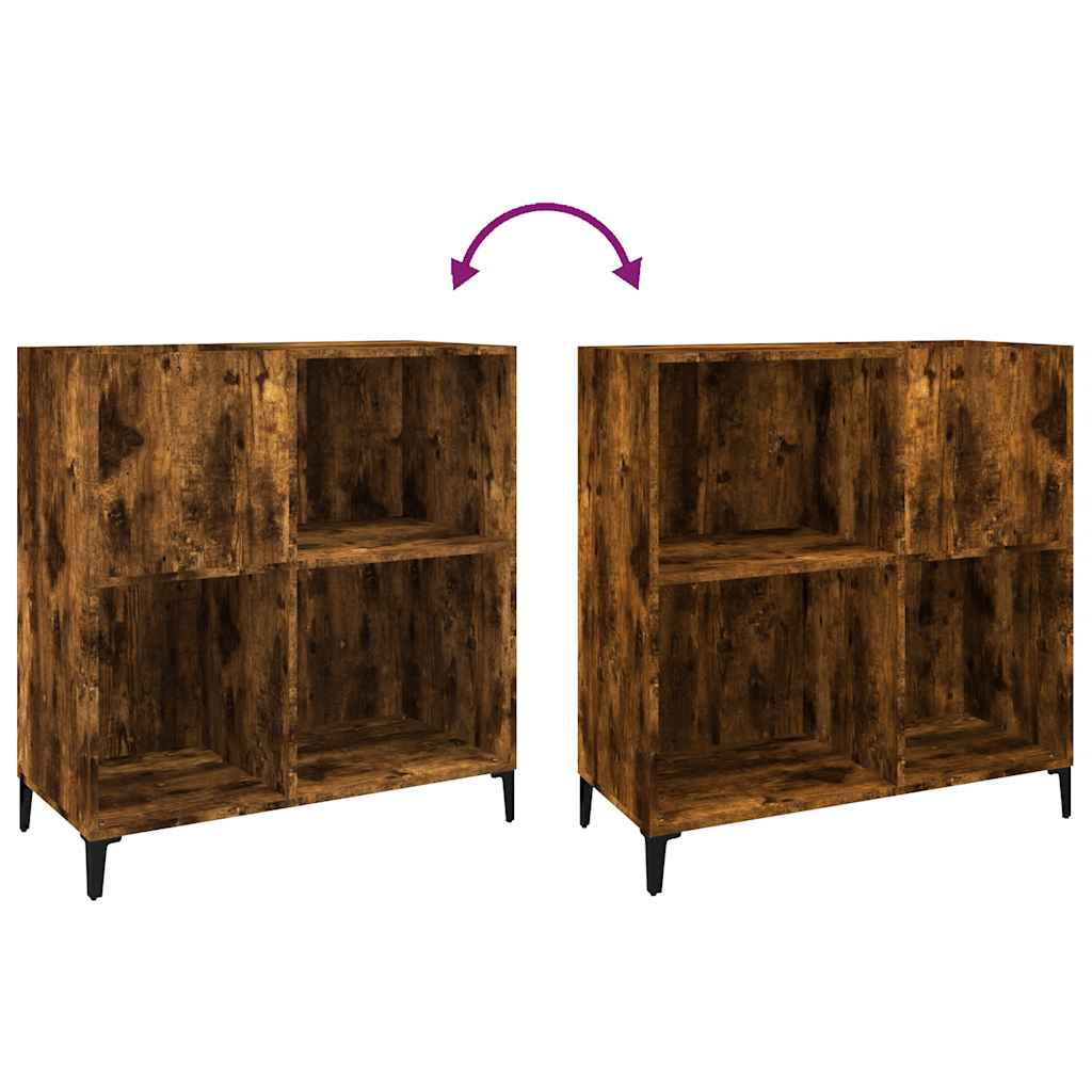 vinylskab 84,5x38x89 cm konstrueret træ røget egetræsfarve