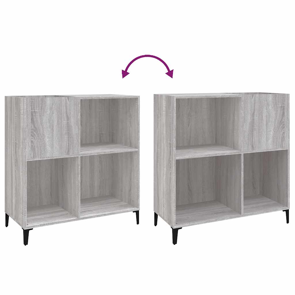 vinylskab 84,5x38x39 cm konstrueret træ grå sonoma-eg
