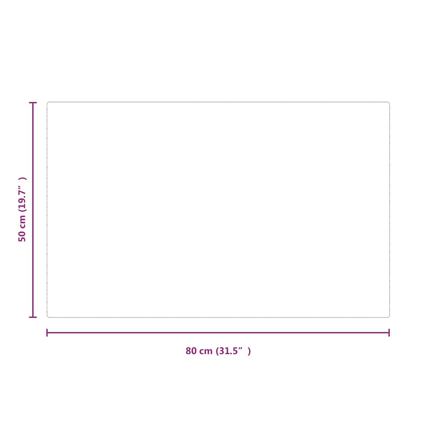 Pejs glasplade Transparent 80 x 50 cm Glas