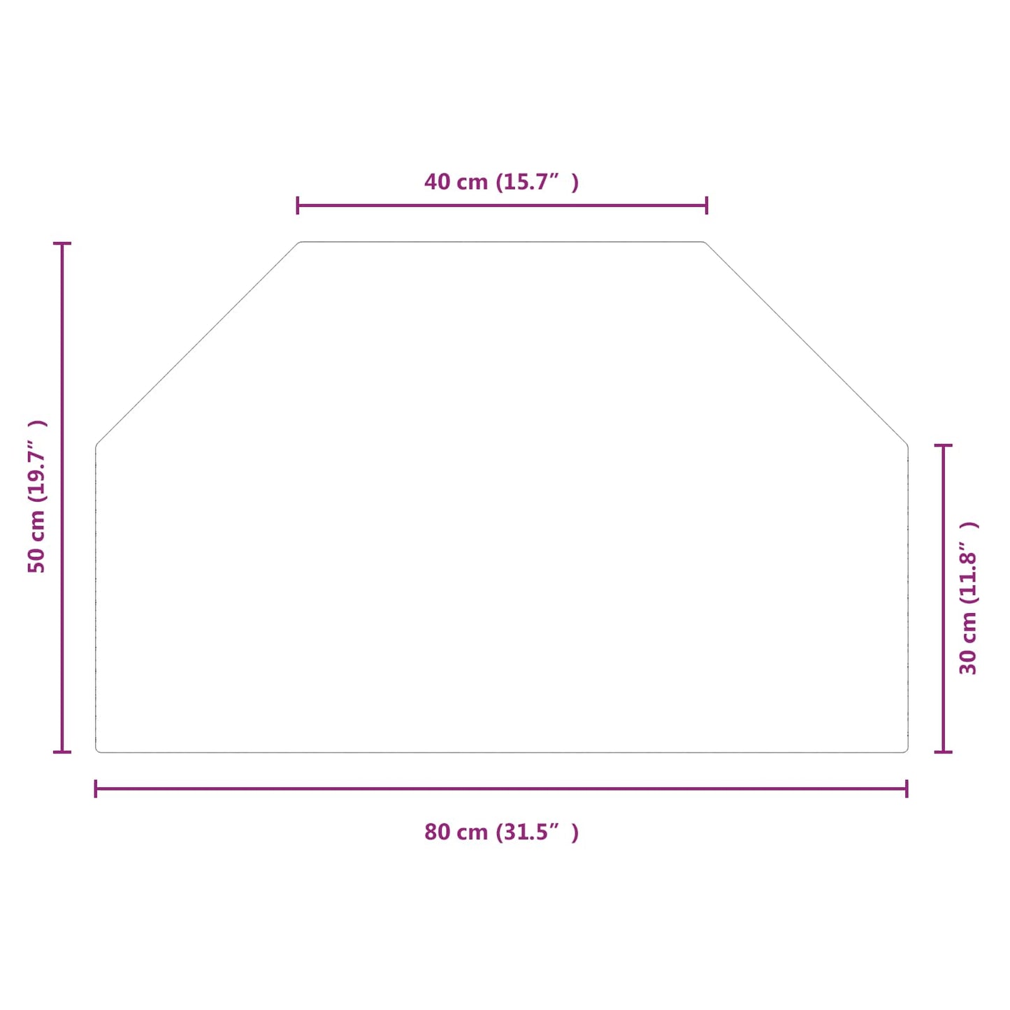 Pejs glasplade Transparent 80 x 50 cm Glas