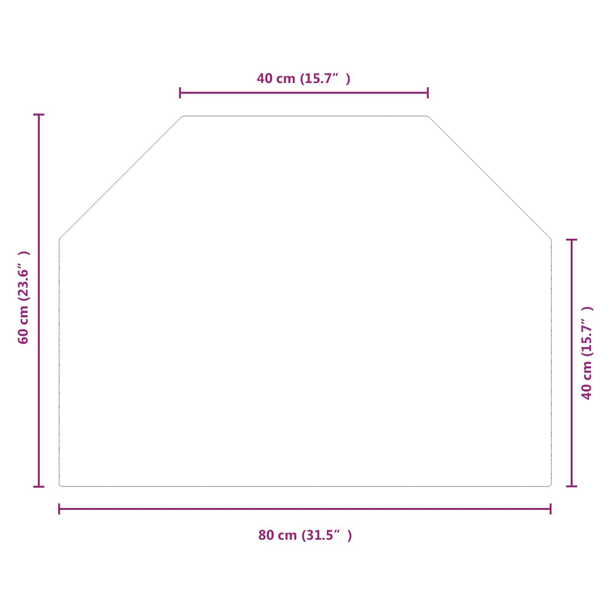 Pejs glasplade Transparent 80 x 60 cm Glas
