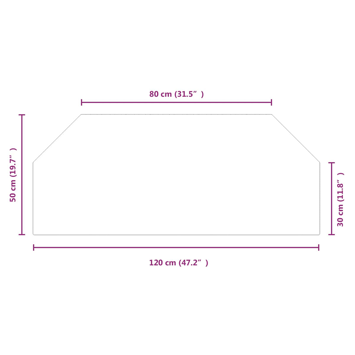 Pejs glasplade Transparent 120 x 50 cm Glas