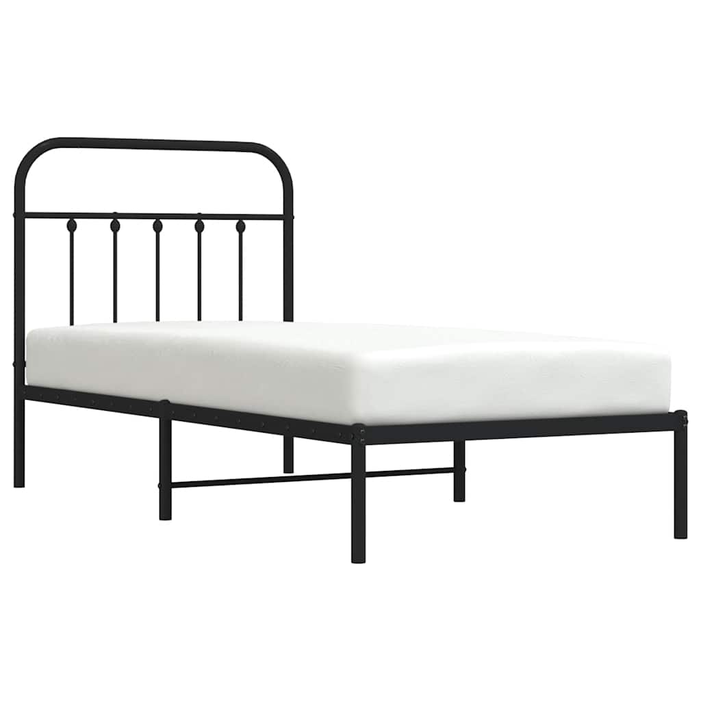 sengeramme med sengegavl 90x200 cm metal sort