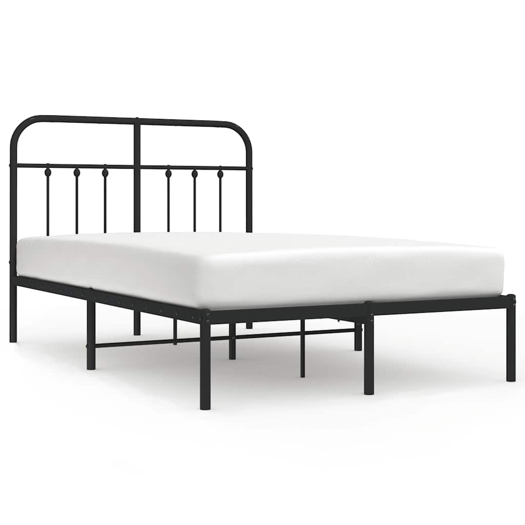 sengeramme med sengegavl 120x190 cm metal sort