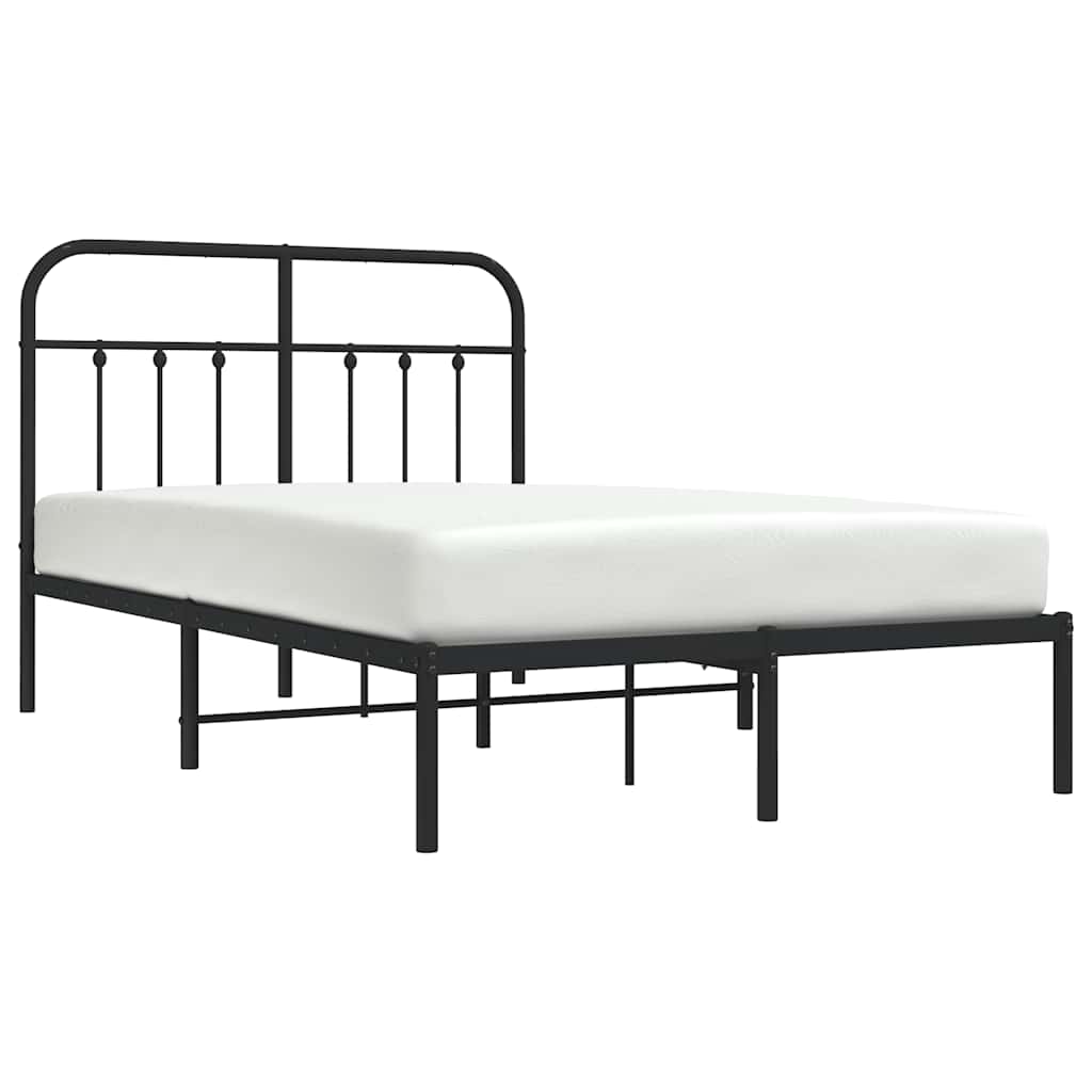 sengeramme med sengegavl 120x190 cm metal sort