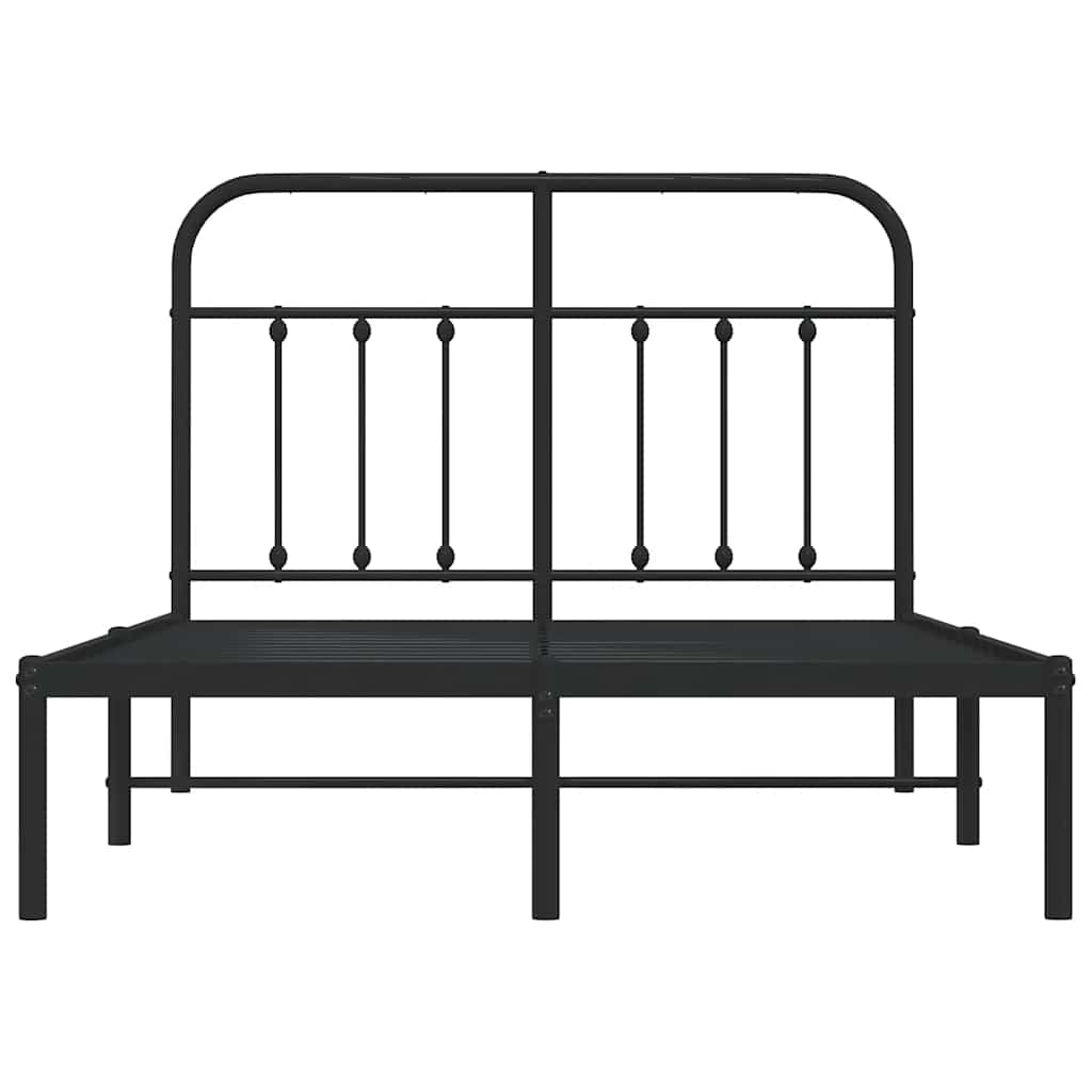 sengeramme med sengegavl 120x190 cm metal sort