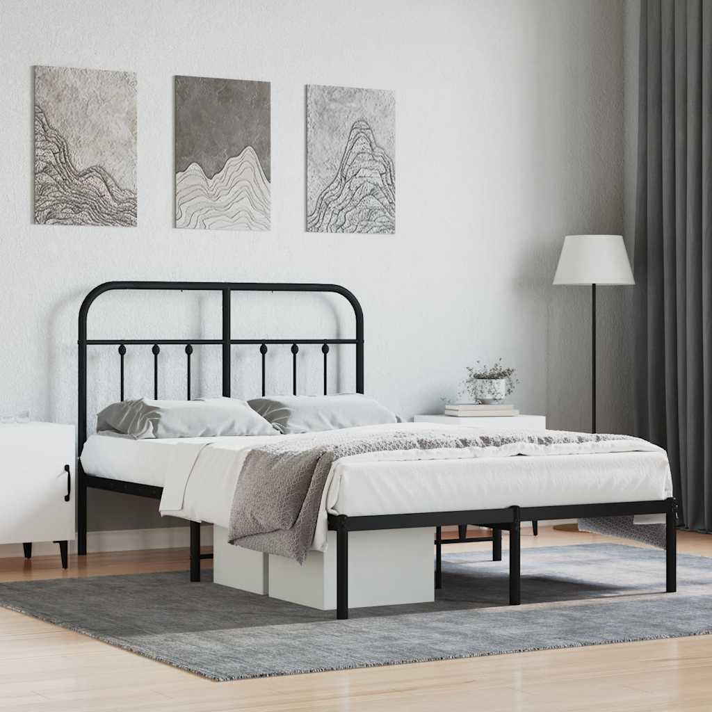 sengeramme med sengegavl 120x190 cm metal sort