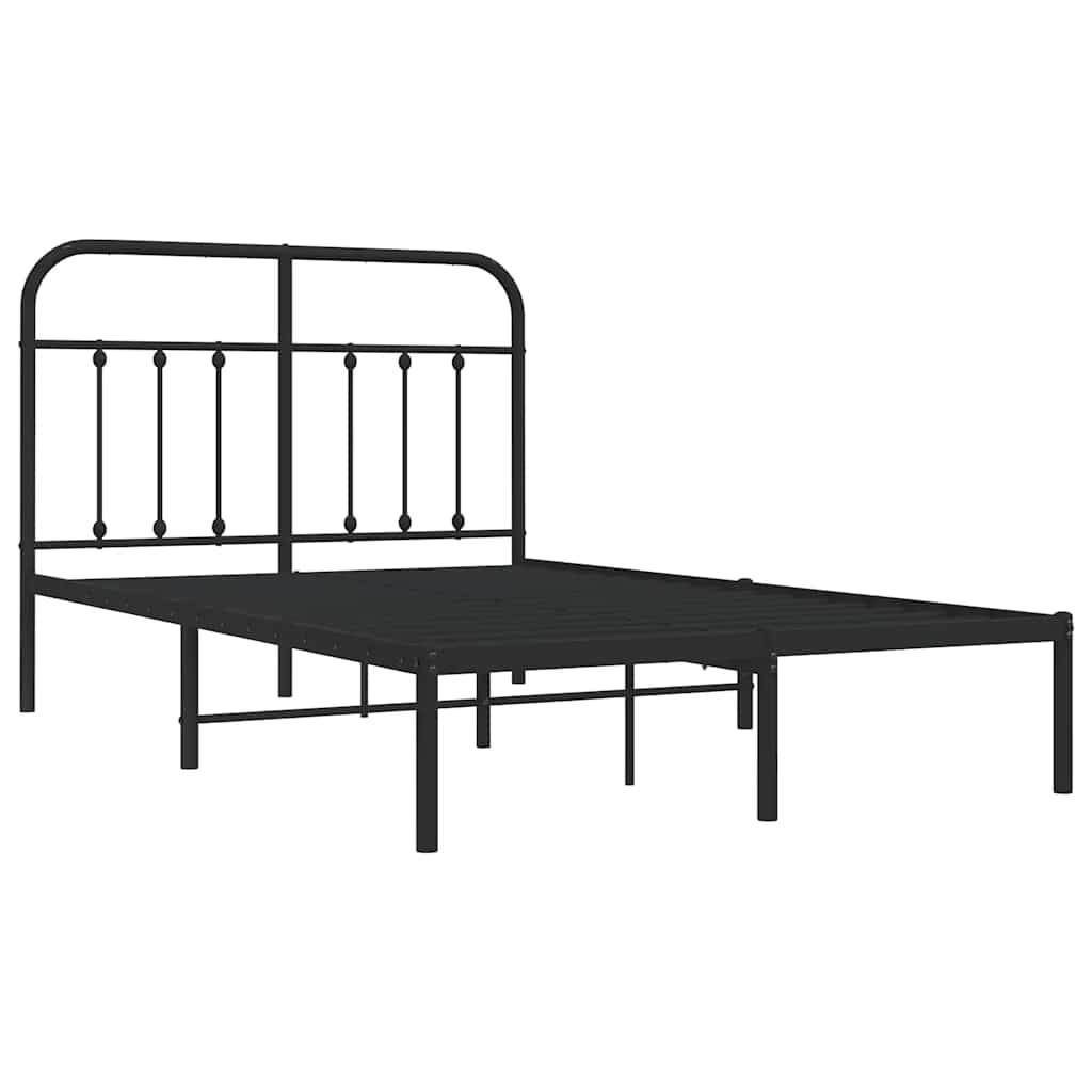 sengeramme med sengegavl 120x200 cm metal sort
