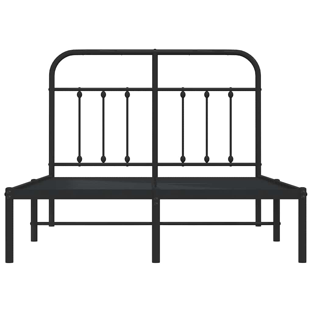 sengeramme med sengegavl 120x200 cm metal sort