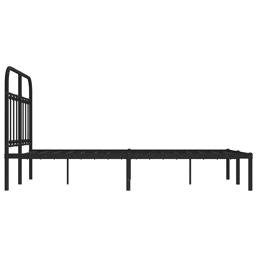 sengeramme med sengegavl 120x200 cm metal sort