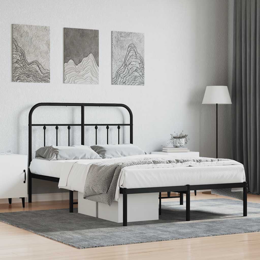 sengeramme med sengegavl 120x200 cm metal sort