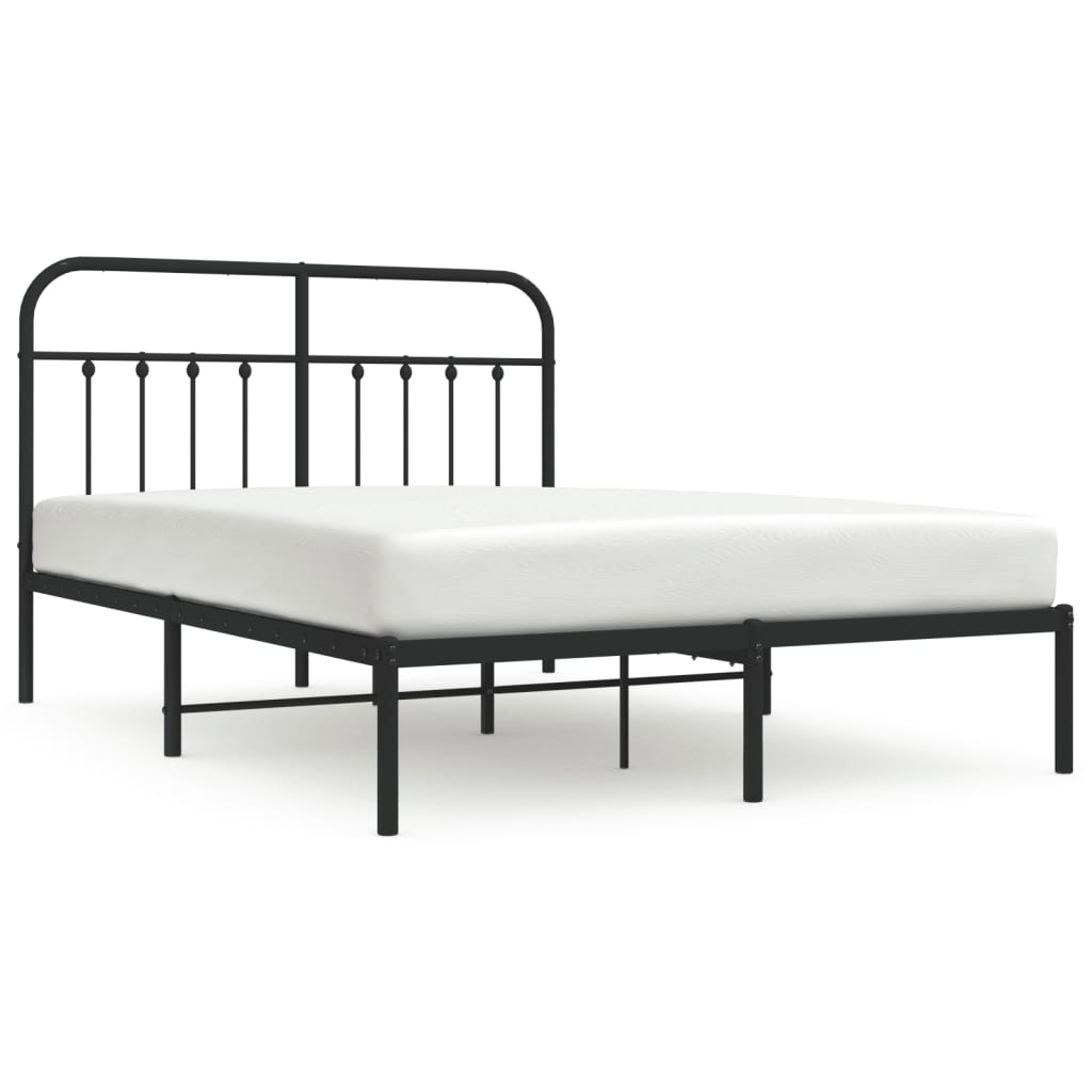 sengeramme med sengegavl 140x190 cm metal sort