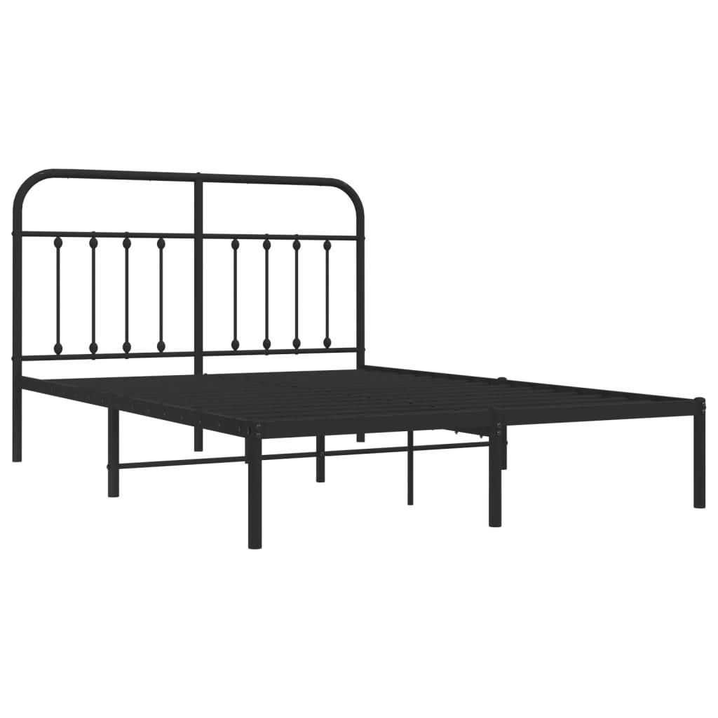 sengeramme med sengegavl 140x190 cm metal sort