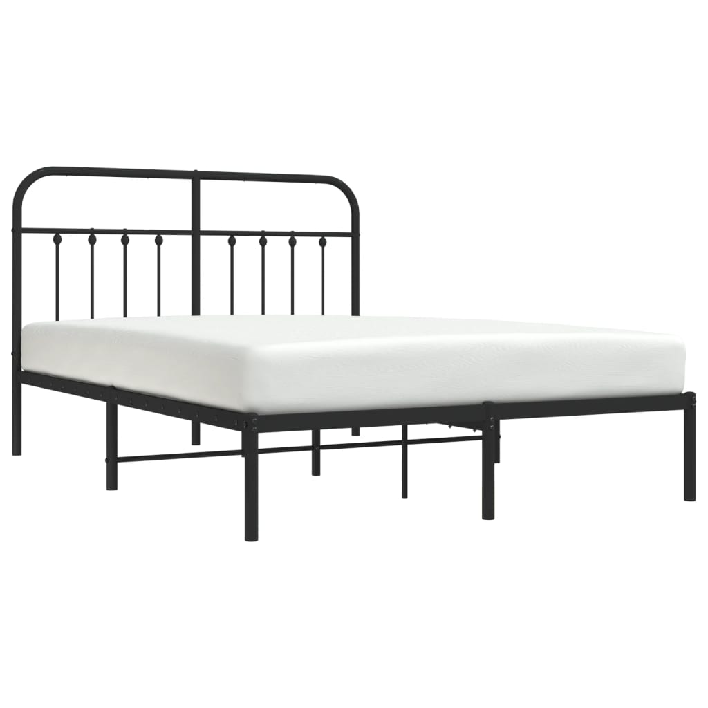 sengeramme med sengegavl 140x190 cm metal sort