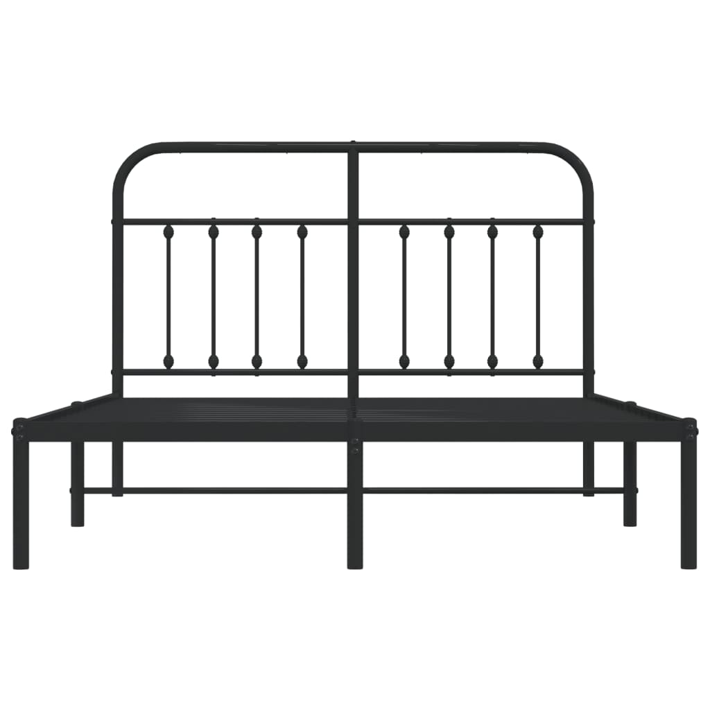 sengeramme med sengegavl 140x190 cm metal sort
