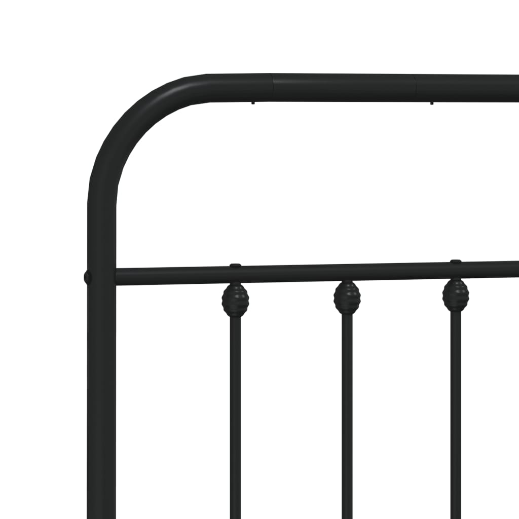 sengeramme med sengegavl 140x190 cm metal sort