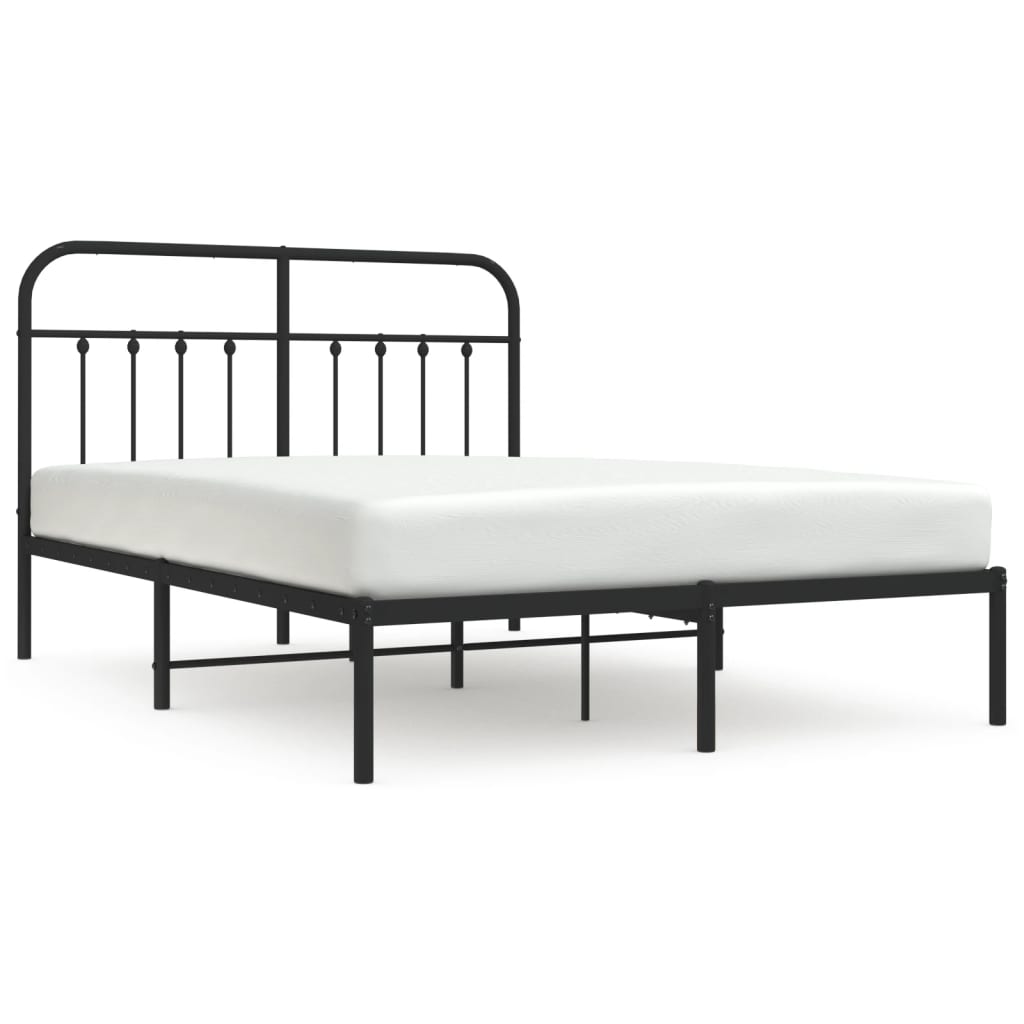 sengeramme med sengegavl 140x200 cm metal sort